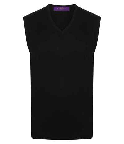 Henbury Lightweight Sleeveless Cotton Acrylic V Neck Sweater