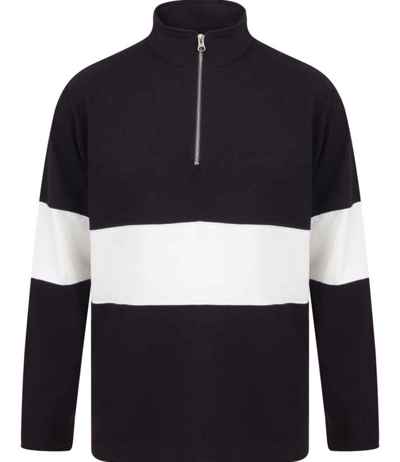 Front Row Panelled 1/4 Zip Neck Top
