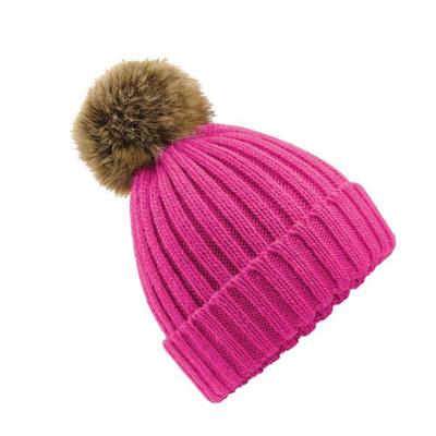 Fur Pom Pom Chunky Beanie