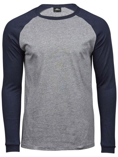 Tee Jays Mens Long Sleeve Baseball T Shirt