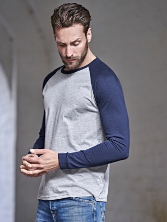 Tee Jays Mens Long Sleeve Baseball T Shirt