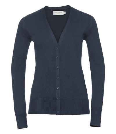 Russell Athletic Collection Ladies Cotton Acrylic V Neck Cardigan