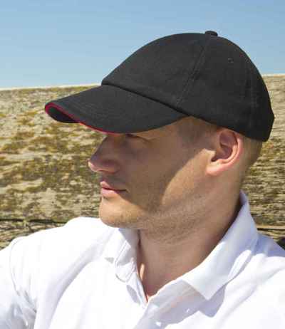 Result Low Profile Heavy Brushed Cotton Cap with Sandwich Peak