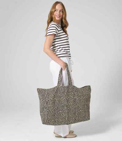 Westford Mill Leopard Print Canvas Oversized Tote Bag