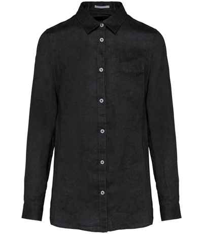 Spasso Ladies Long Sleeve Linen Shirt