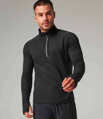Tombo Long Sleeve Zip Neck Performance Top