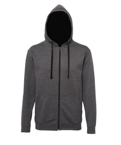 Contrast Zip Hoodie