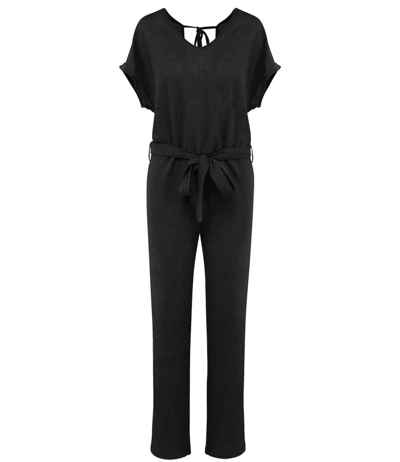 Spasso Ladies Short Sleeve Linen Knit Jumpsuit