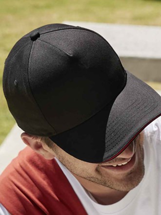 EarthAware® Classic Organic Cotton 5 Panel Sandwich Peak Cap