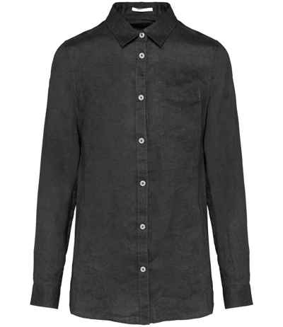 Spasso Ladies Long Sleeve Linen Shirt