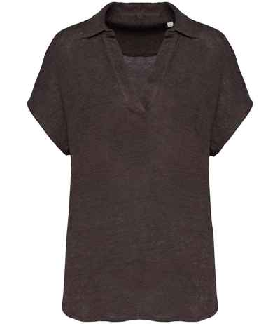Spasso Ladies Linen Polo Shirt