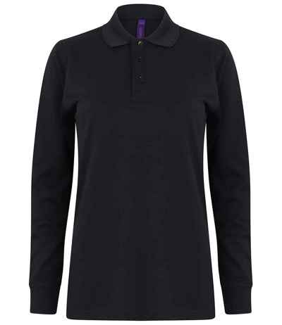 Henbury Unisex Long Sleeve Coolplus® Piqué Polo Shirt