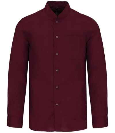 Kariban Long Sleeve Mandarin Collar Shirt