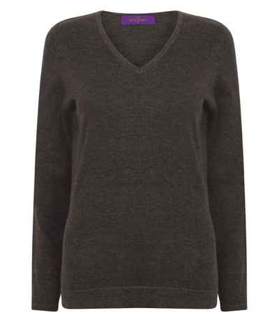 Henbury Ladies Lightweight Cotton Acrylic V Neck Sweater