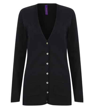 Henbury Ladies Cotton Acrylic V Neck Cardigan