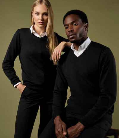 Kustom Kit Ladies Arundel Cotton Acrylic V Neck Sweater