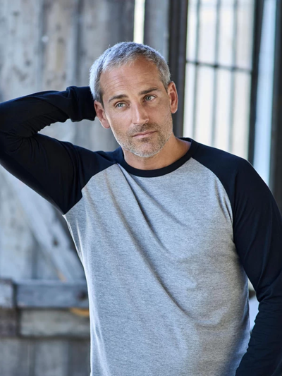 Tee Jays Mens Long Sleeve Baseball T Shirt