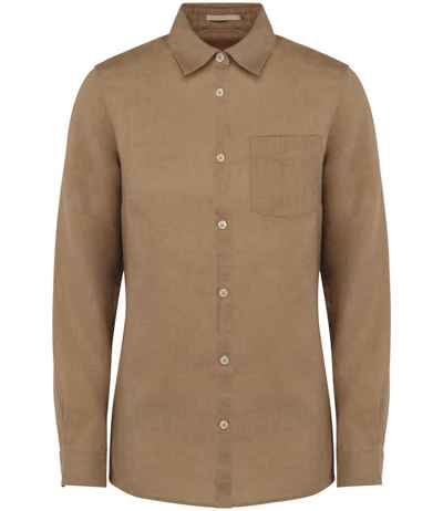 Spasso Ladies Long Sleeve Linen Shirt