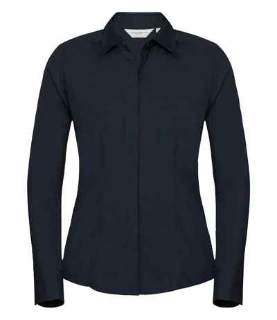 Russell Athletic Collection Ladies Long Sleeve Fitted Poplin Shirt