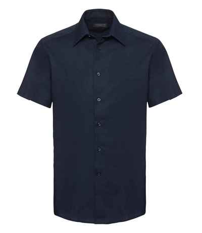 Russell Athletic Collection Short Sleeve Tailored Oxford Shirt