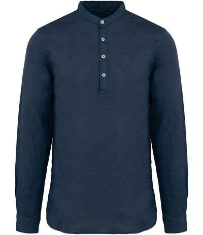 Spasso Washed Mao Collar Shirt