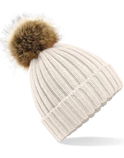 Fur Pom Pom Chunky Beanie
