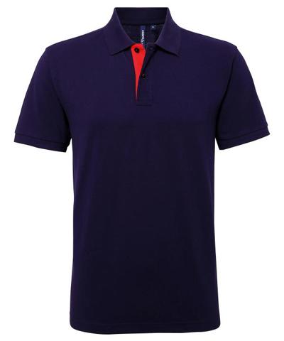 Mens Classic Fit Contrast Polo