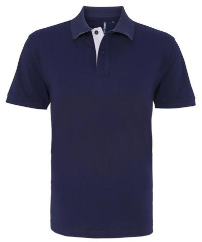 Mens Classic Fit Contrast Polo