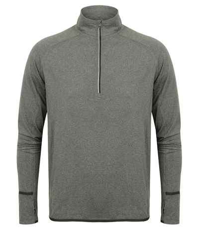 Tombo Long Sleeve Zip Neck Performance Top