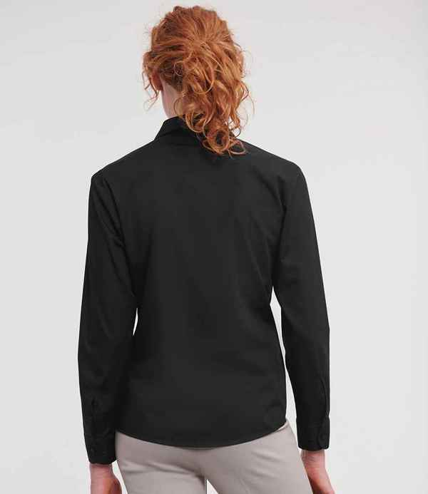 Russell Athletic Collection Ladies Long Sleeve Easy Care Poplin Shirt