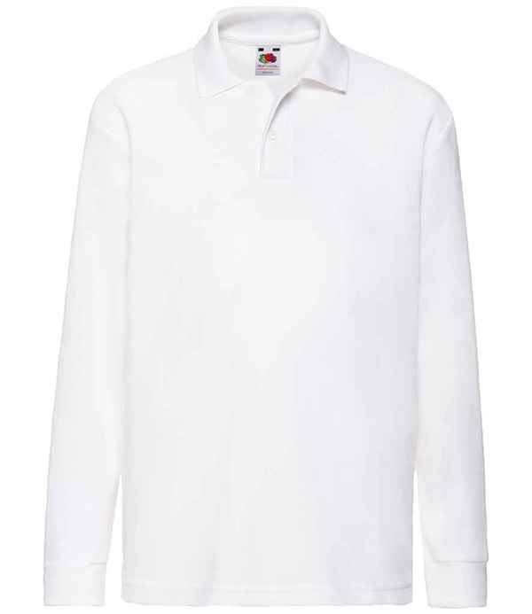 Fruit of the Loom Kids Long Sleeve Poly/Cotton Piqué Polo Shirt