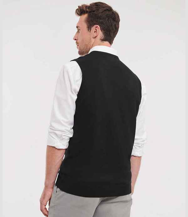 Russell Athletic Collection Sleeveless Cotton Acrylic V Neck Sweater