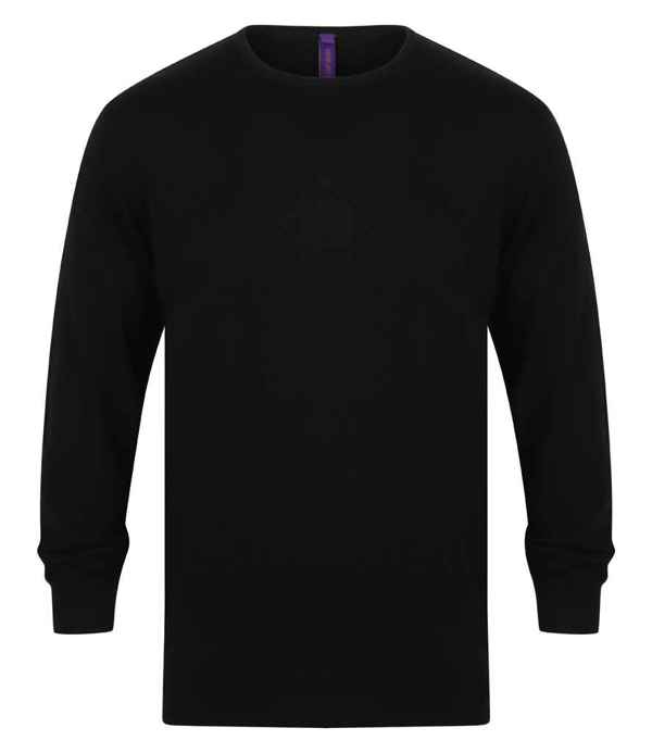 Henbury Lightweight Cotton Acrylic Crew Neck Sweater