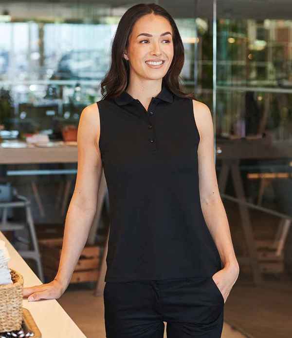 Henbury Ladies Sleeveless Coolplus® Polo Shirt