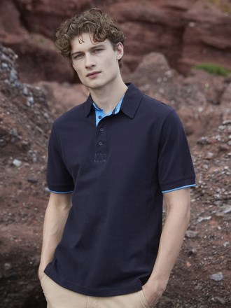 Contrast Pique Polo Shirt