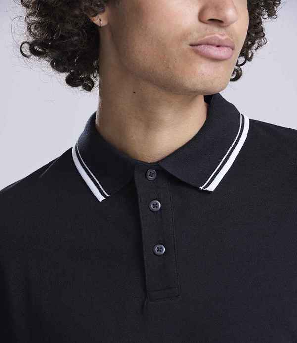 AWDis Long Sleeve Tipped 100 Polo Shirt