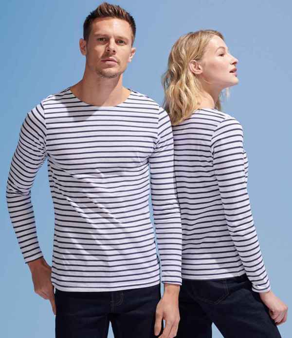 SOL'S Marine Long Sleeve Striped T-Shirt