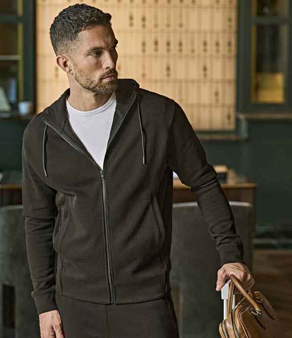 Tee Jays Ribbed Interlock Full Zip Hooded Sweatshirt