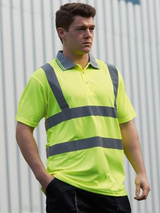 Hi vis short sleeved polo