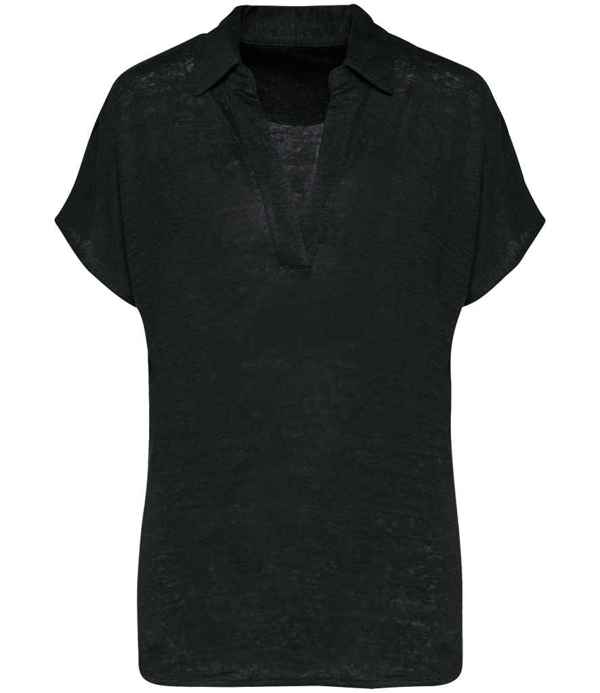 Spasso Ladies Linen Polo Shirt