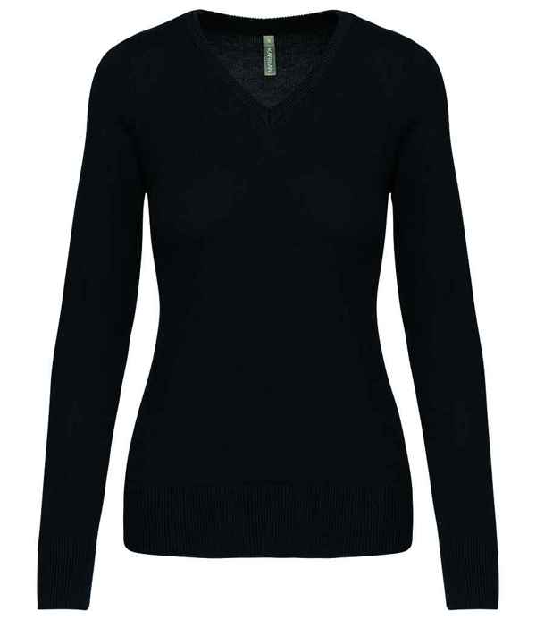 Kariban Ladies Cotton Acrylic V Neck Sweater
