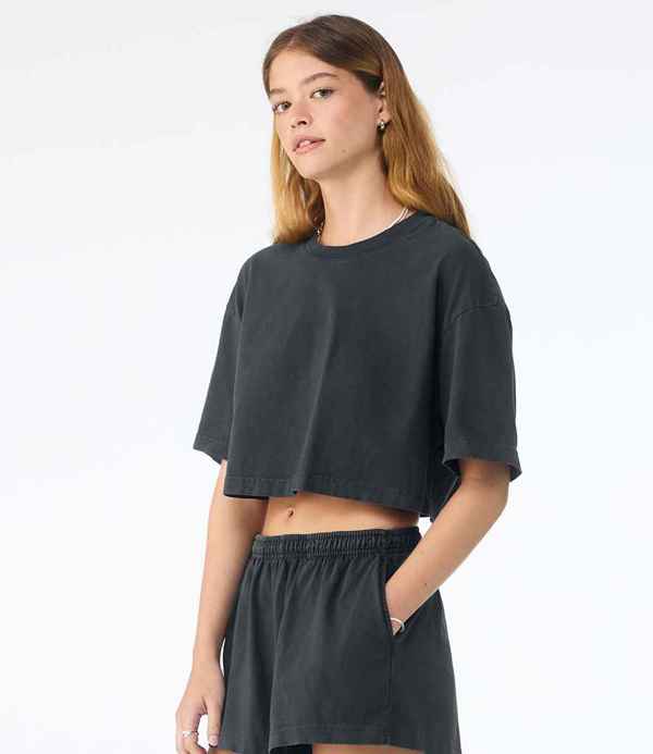Bella Ladies Heavyweight Washed Cropped T-Shirt