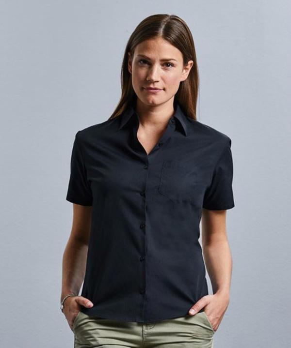 Ladies S/S Cotton Poplin Shirt