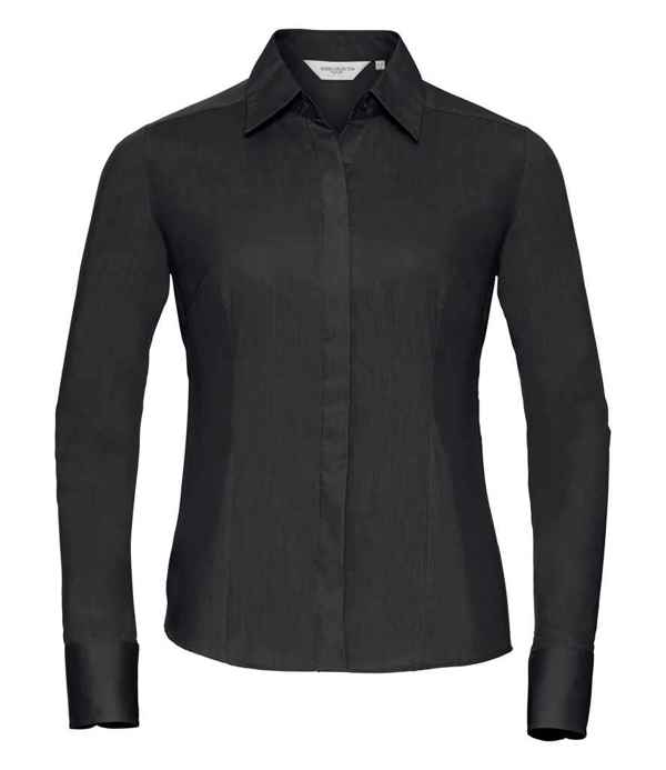 Russell Athletic Collection Ladies Long Sleeve Fitted Poplin Shirt