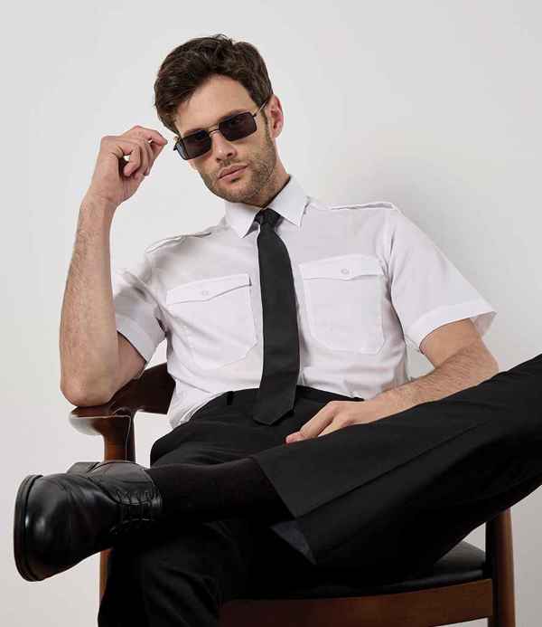 Kustom Kit Short Sleeve Tailored Pilot Shirt