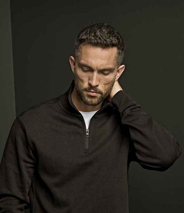 Tee Jays Ribbed Interlock Half Zip Sweatshirt