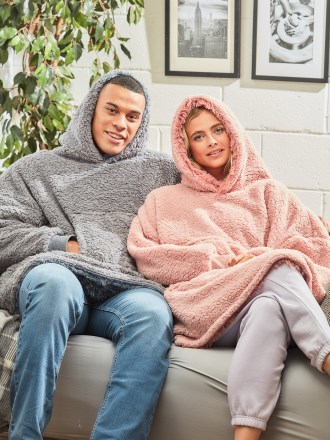 Oversize Reversible Shaggy Sherpa Hoodie