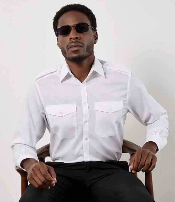 Kustom Kit Long Sleeve Tailored Pilot Shirt