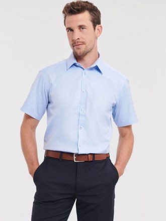 Russell Collection Mens S/S H'bone Shirt