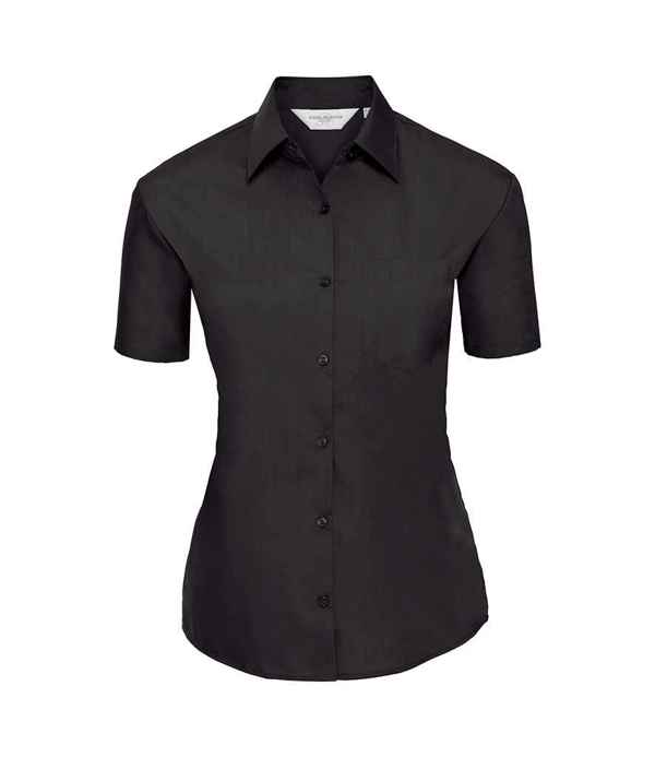 Russell Athletic Collection Ladies Short Sleeve Easy Care Poplin Shirt